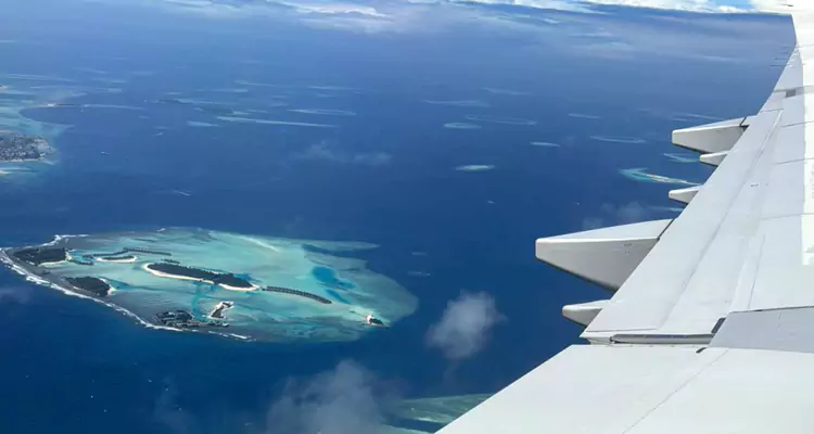 The Maldives seen from the air
