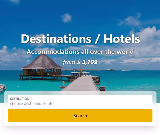 Destinations/Hotels search engine
