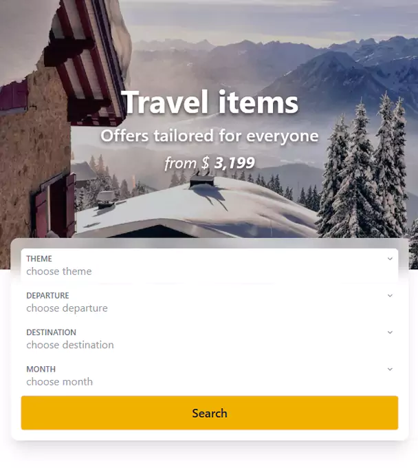 Search engine travel-items